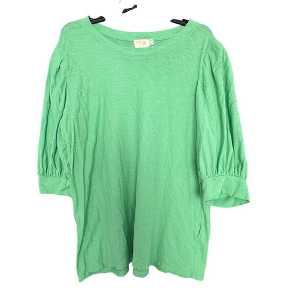 NEW NATIONAL LTD. 100% PIMA COTTON PUFF SLEEVE TOP SHIRT SZ XXL PERU - Picture 1 of 3